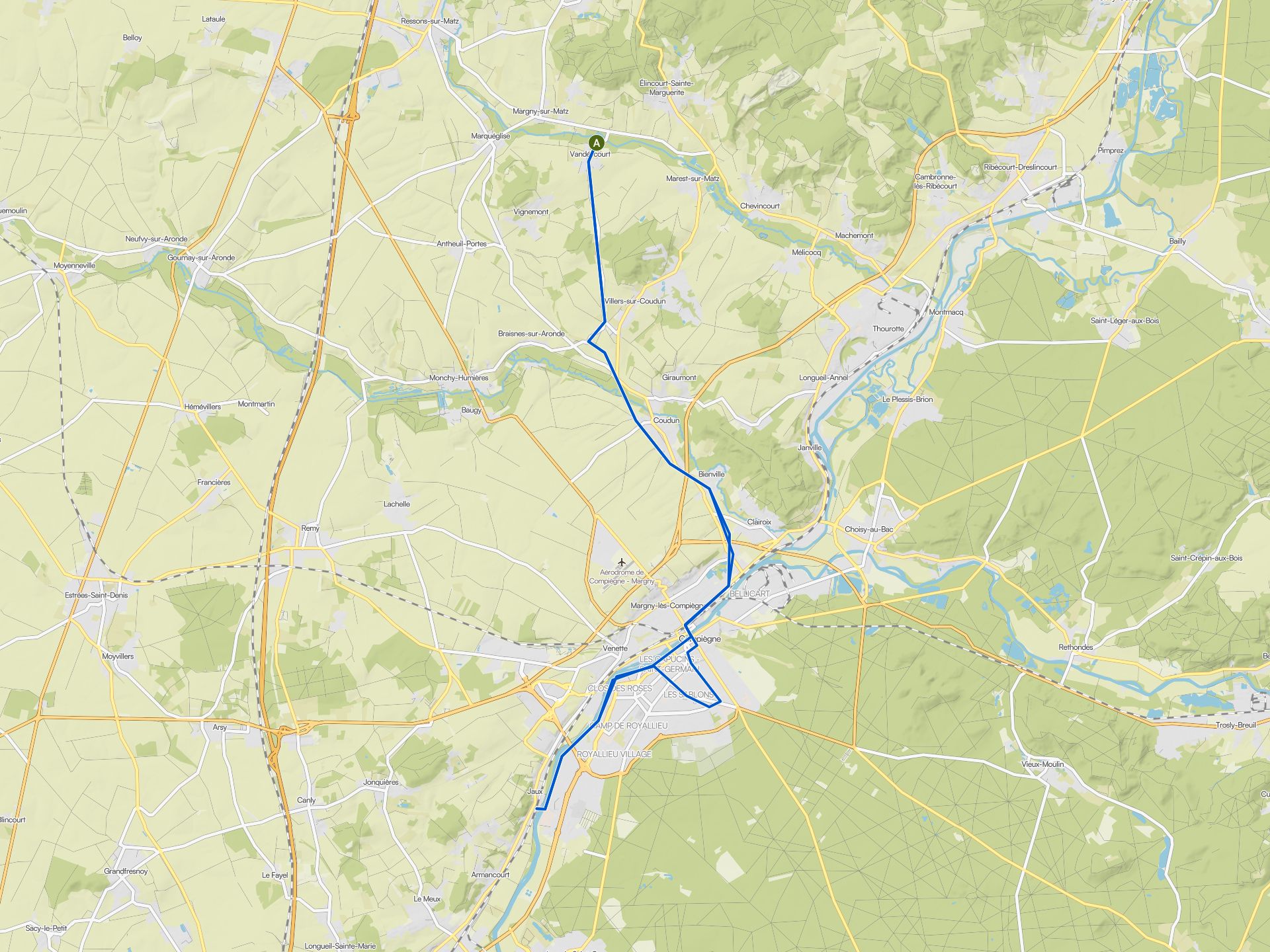 Les plus belles pistes cyclables autour de Margny-sur-Matz | Komoot